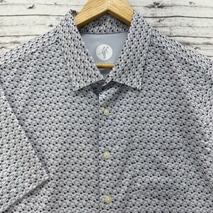 Toes On The Nose Casual White Button-Up Mens Medium Made In USA Golf Performace